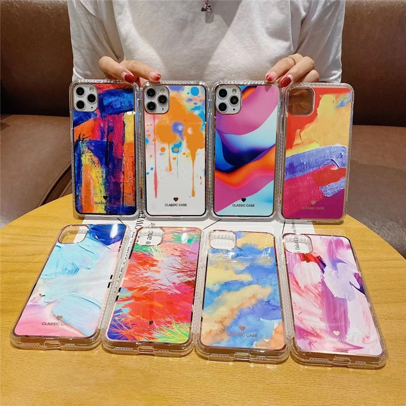 

fashion marble Stone Texture Phone Cases For iPhone 12 11 Pro Max X XR XS 8 Plus Colorful Soft IMD Silicone Back Cover, Color mixing