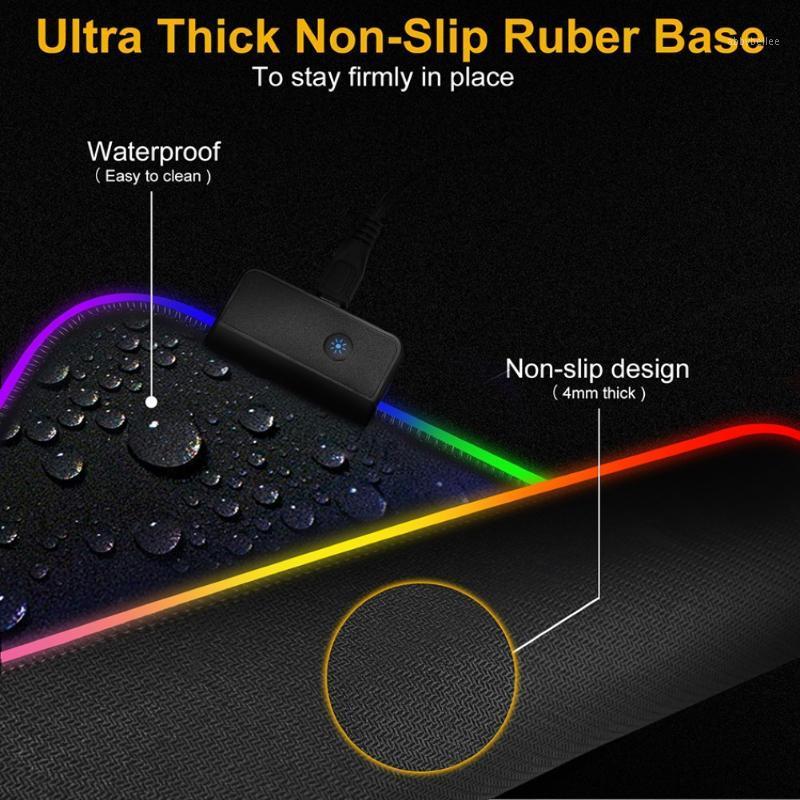 

RGB Gaming Mouse Pad Large Size Colorful Luminous for PC Computer Desktop 7 Colors LED Light Desk Mat Gaming Keyboard pad1