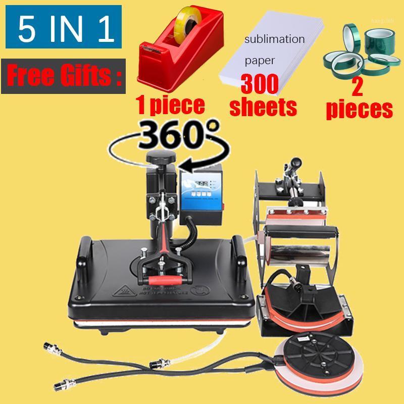 

Promotions 30*38CM 5 in 1 Combo Heat Press Machine 2D Sublimation Printer Printing Machine Cloth T-shirt Cap Mug Plates Case1