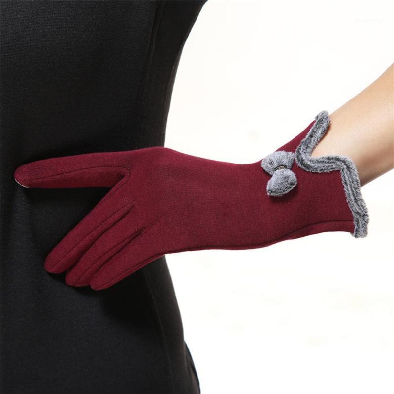 

Fashion Gloves Lovely Bowknot Women Touch Screen Winter Warm Outdoor Sport Gloves Gift Autumn Winter Wrist Mittens Driving Glove1