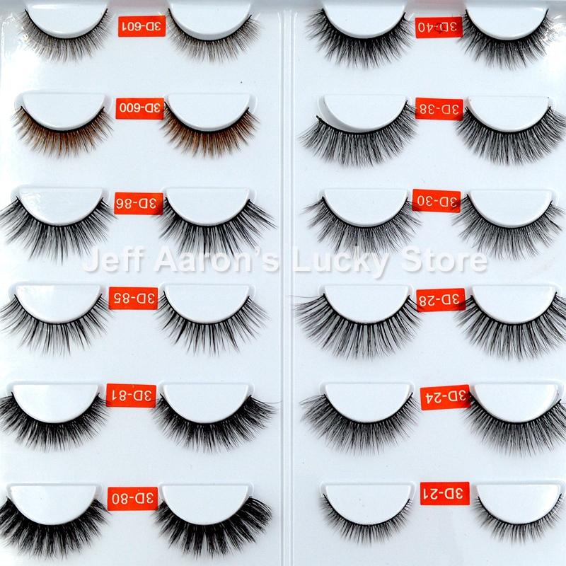 

5 pairs thick Mink 3D false eyelashes natural look long fake eye lashes curl beauty makeup tool 3D13-58