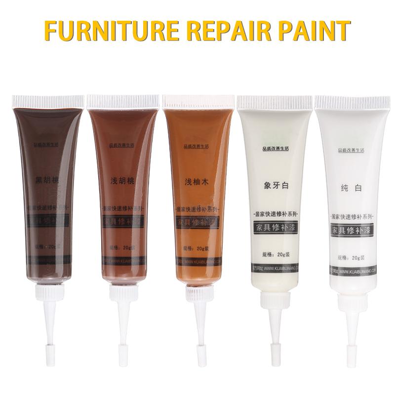 

New 1pc Mini Wood Furniture Touch Up Kit Furniture Repair Floor Tile Scratch Filler Glue Cream Polymer Resin Tools 5 Colors
