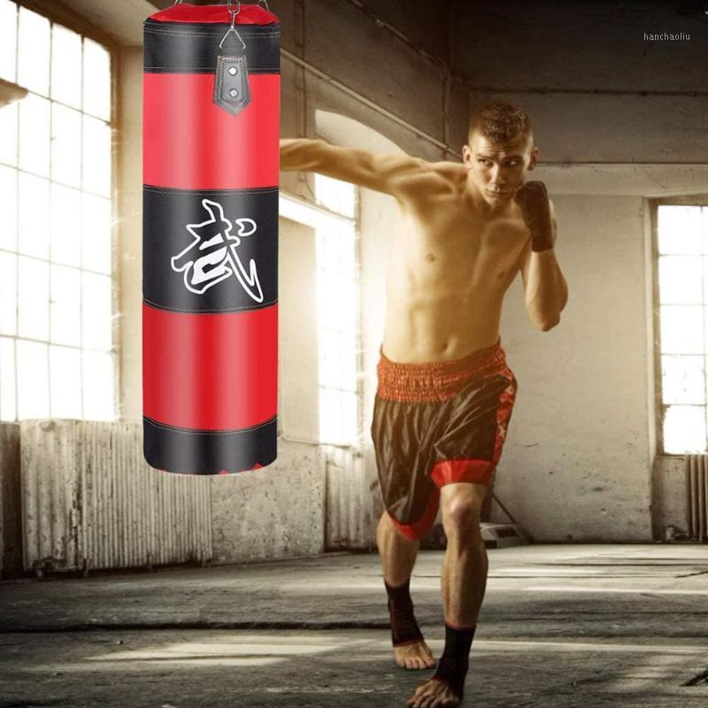 

60cm-120cm Empty Boxing Sand Bag Hanging Kick Sandbag Boxing Training Fight Karate Punch Punching with Chain Hook Carabiner1