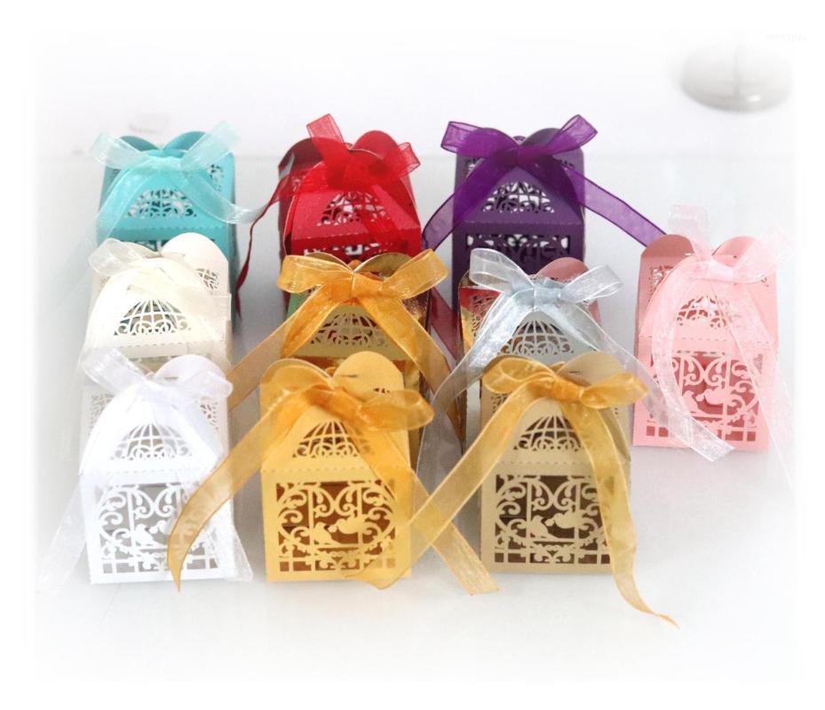 

Square Love Heart Bird Cage Hollow Party Wedding Favor Candy Gift Box With Ribbon Gift Boxes Candy Box1