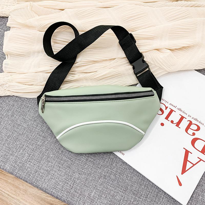 

New bag women's 2021 fashion chest bag Pu waist women's versatile messenger, Black