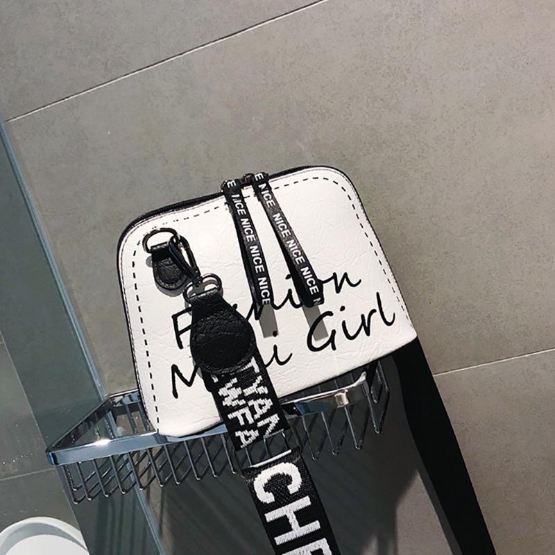 

Crossbody Tidal Shell Bag Wide Shoulder Strap Messenger Bag Shoulder Female Wild Canta Mochilas #SRN, White