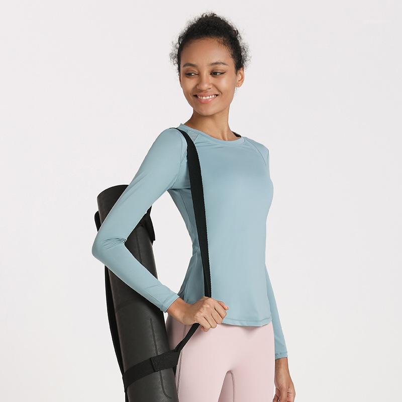 

Women Quickdrying Breathable Fitness Exercise Yoga Longsleeved Stretch Tight Mesh Stitching Running Sports Gym Shirt Workout Top1, Black