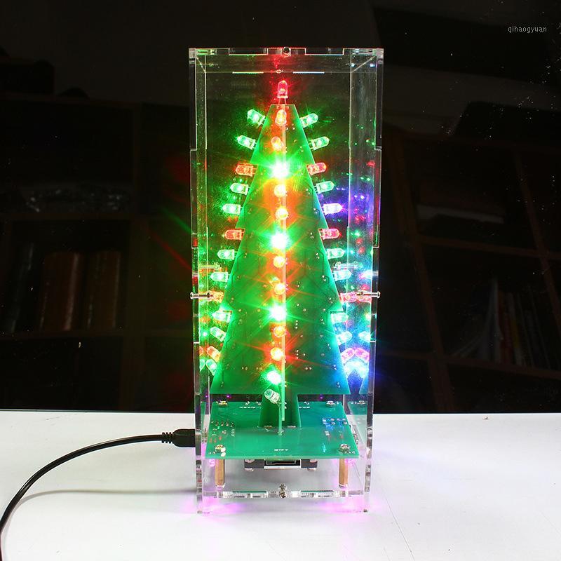 

3D Christmas Tree Music Box Soldering Practice Project DIY Electronic Science Assemble Kit with 7 Colors Flash Light @LS1