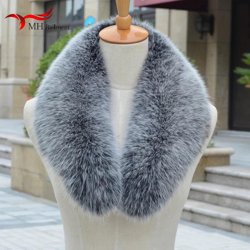 

2020 New Real Fur Collar Ladies Winter Fashion Big Size Scarf Long Real Fur Collar High Quality Warm Shawl