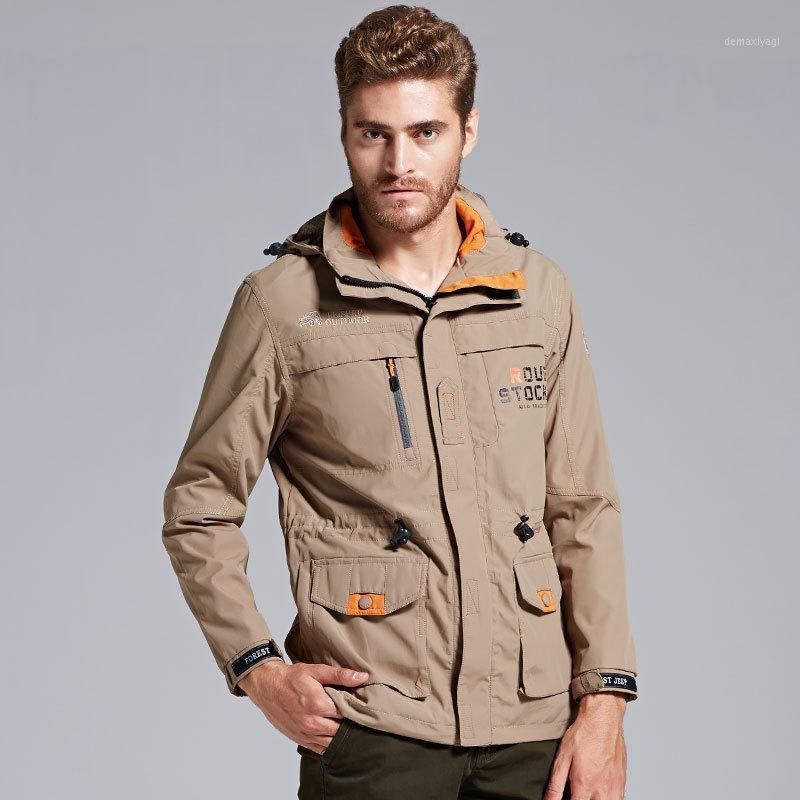 

New Style MEN'S Outdoor Jacket Spring And Autumn Multi-functional Warm Mountain Climbing Ski Suit Armed Casual Jacket1, Army green