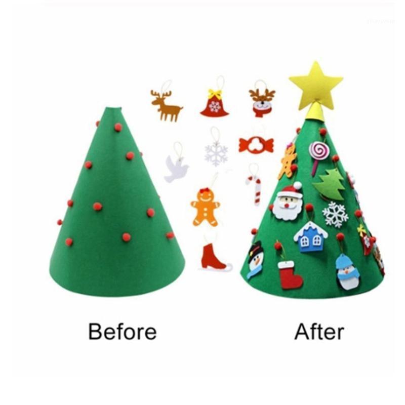 

3D DIY Christmas Tree New Year Children Gifts Toy Artificial Tree Decoration with Detachable Hanging Ornaments Felt1