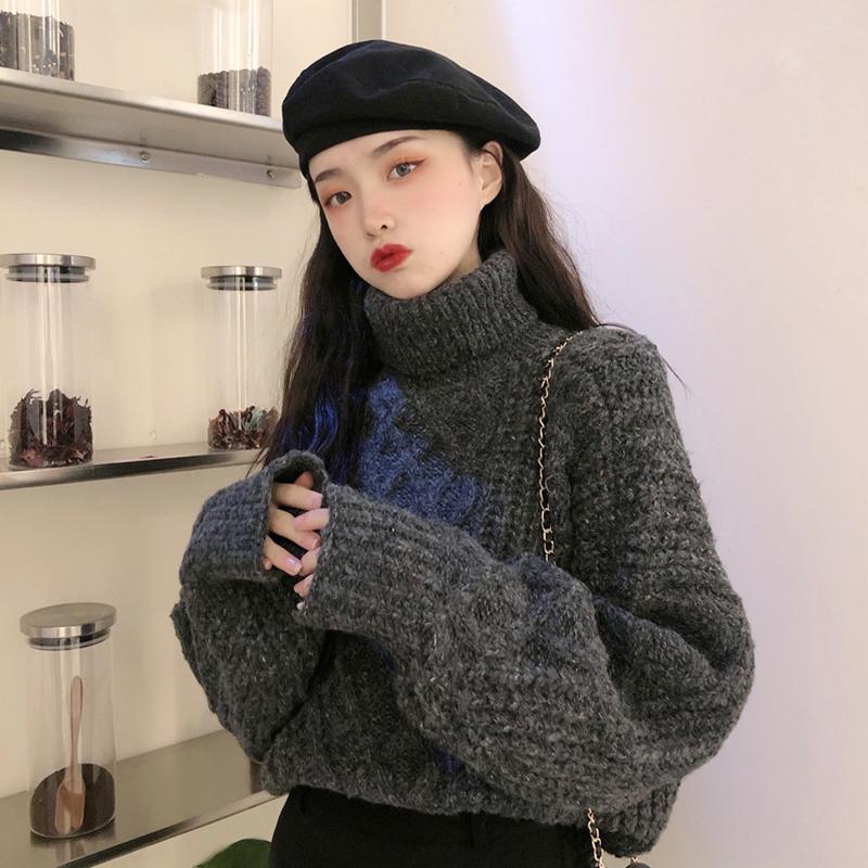 

Women's Turtleneck Sweater Loose Outer Wear Autumn and Winter Thickening Bottoming Shirt 2021 New Inner Wear Pullover Sweater, Pink