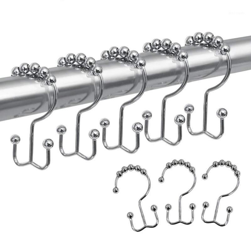 

Shower Curtain Hook Ring, Rust-Resistant Metal Double Sliding Shower Hook For Bathroom Curtain, Set of 121