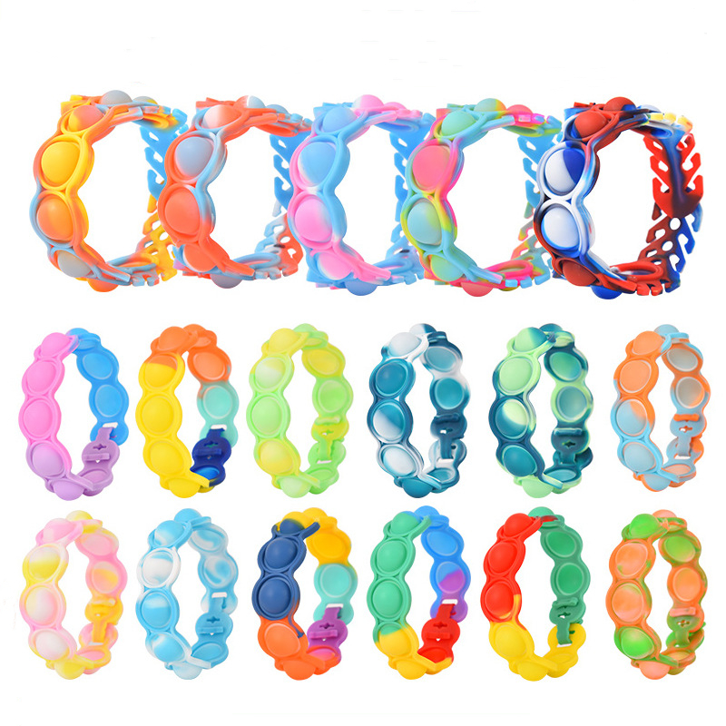 

Fidget Toys Children's Bracelet Bubble Bracelet Puzzle Decompression Finger Music Silicone Toy Multicolor mixed batch