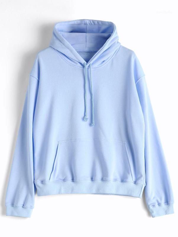 

Belleziva Kangaroo Pocket Pullover Hoodie Polyester Long Sleeves Solid Women Sports Hoodie For Fitness Yoga Gym Sports 2020 New1, Black
