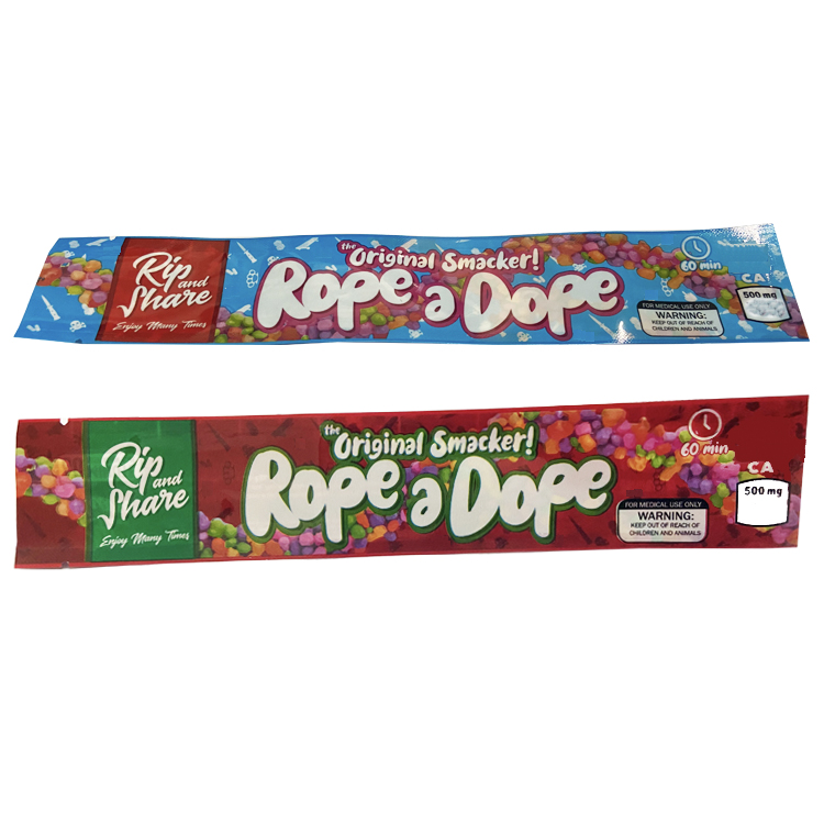 

Medicated NER DS rope Bites mylar bag 500mg 400mg rope dope pina colada watermelon berry mix original smacker empty Gummy package candy smell proof plastic bags