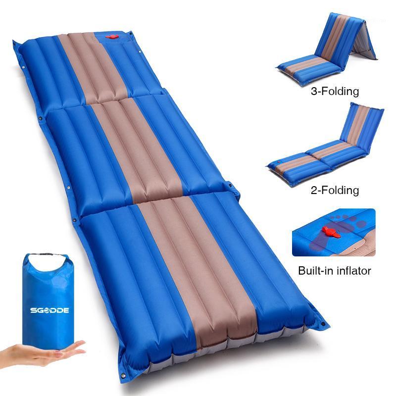 

3 Folding Camping Mat Outdoor Inflatable Sleeping Pad Inflatable Air Cushion Air Mattress Sleeping Cushion Sofa1