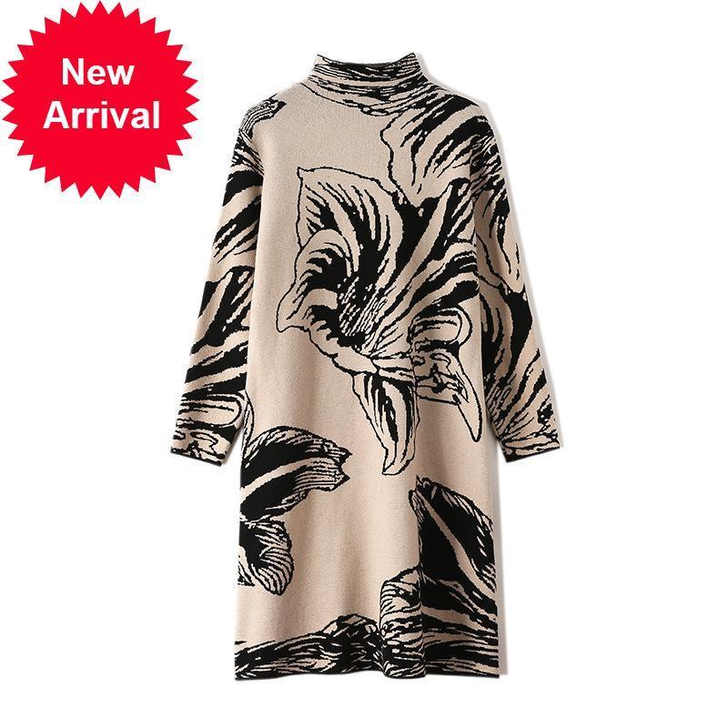 

New Women's 2021 Brand Design New Vintage Floral Embroidery Meadow Dressed in Mesh Sleeves Long-neck Luxury Tidal Clothing Q4H5, Blue
