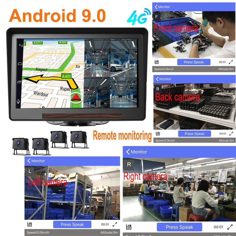 

10inch Touch Android 9.0 4G Truck DVR Camera 4 Channels 3G 4G MDVR GPS Navigation WiFi BT Video Recorder Monitor 2G+ROM32G car dvr