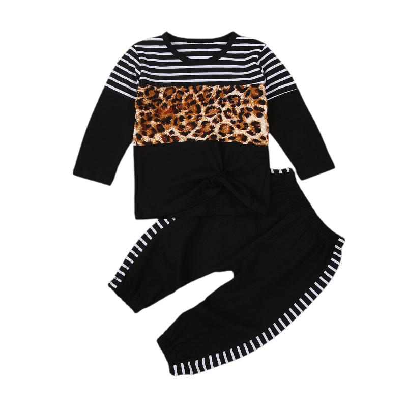 

Brand 2Pcs Suit for 2-7 Years Kids Long Sleeve Patchwork Top with Long Pants Casual Suit for Spring and Autumn Tracksuits, As pic