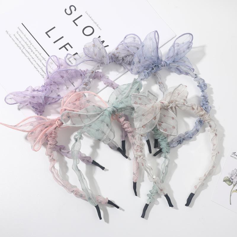 

12Pcs/Set Lace Print Bowknot Headband For Children Tie Knot Sweet Hair Bands Bezel For Hair Girls Wholesale Accessories1, Mulit(12pcs)