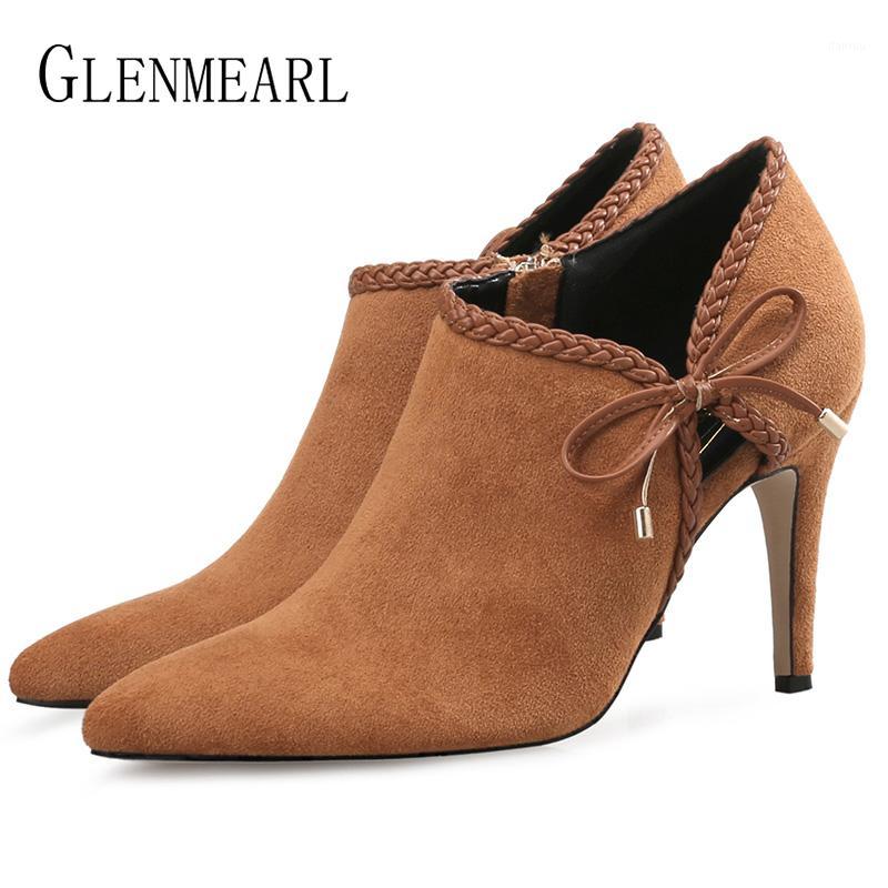 

Women Boots Ankle Boots Women Shoes High Heels Pointed Toe Black Shoes Slip On Butterfly-knot Single Autumn DE1, Pink boots shoes