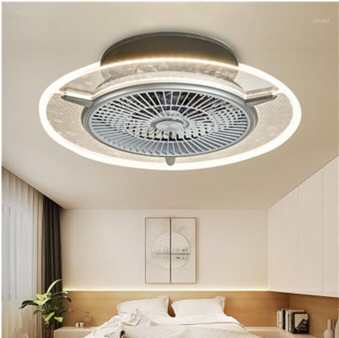 

Modern Style Invisible Diningroom LED Ceiling Fan Light Creative circular Livingroom Study Led Fan Light With Remote Control1