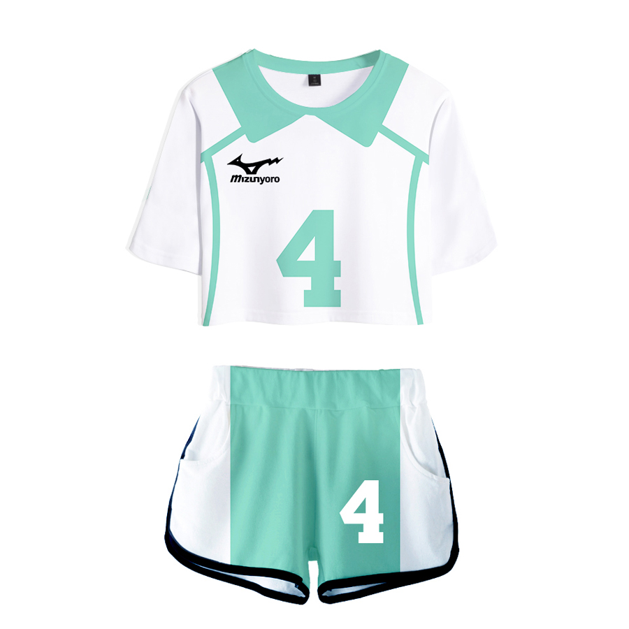 

Anime Haikyuu Cosplay Costume Aoba Johsai High School Oikawa Tooru Tracksuit Women Two Piece Set Tops and Shorts 2 piece outfits