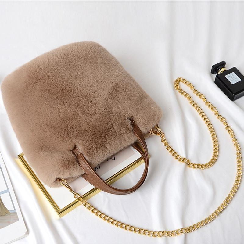 

Shoulder Bags Fashion Faux Fur Winter Women Crossbody Bag Handbag 28GD, Light brown