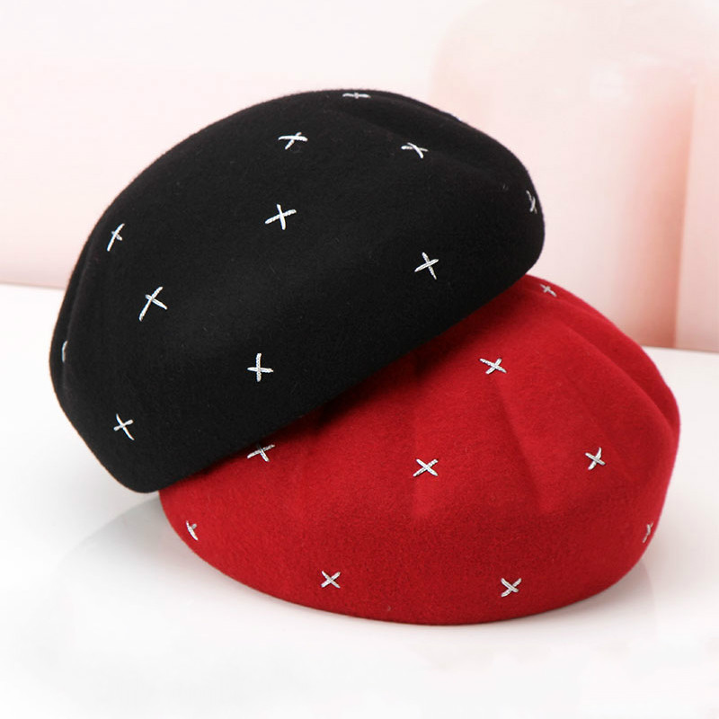 

H298 Autumn Winter Woolen Beret Hat Female British Retro Casual Warm Berets Cap Lady Korean Fashion Simple Pumpkin Painter Hats, Styled