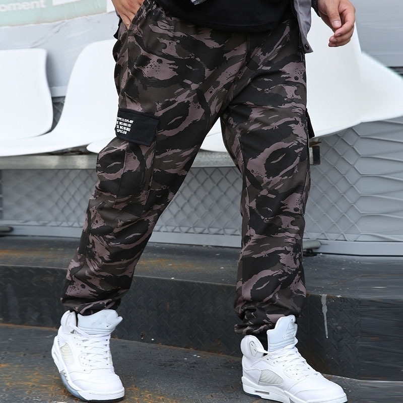 

FALIZA Camo Joggers Men Camouflage Cargo Pants Multi Pockets Military Trousers Men's Hip Hop Causal Cotton Loose Pants 9XL PA44 201125