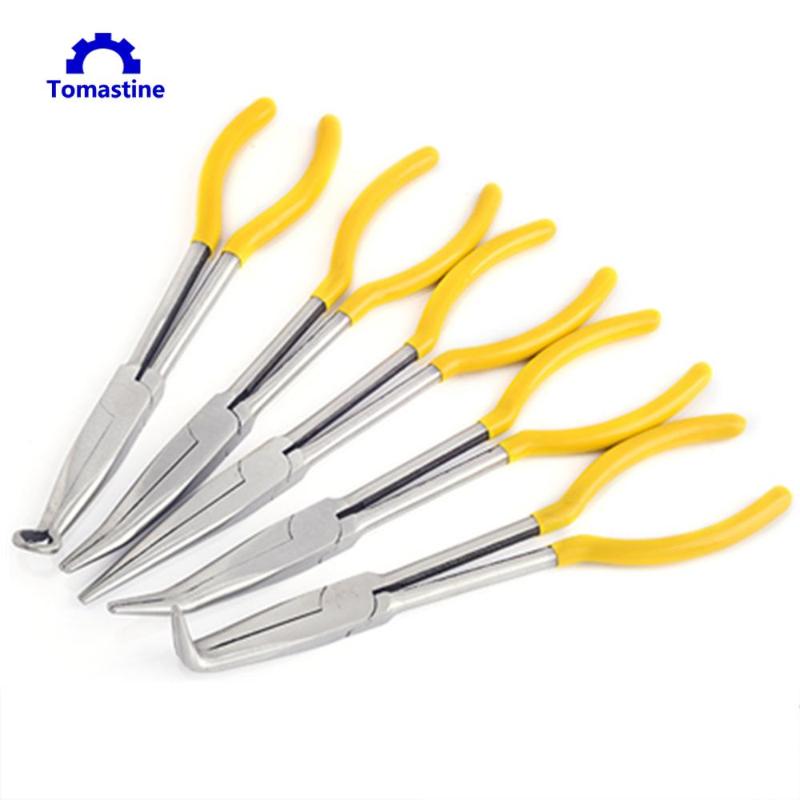 

5pcs/set 11 Inch Extra Long Nose Plier Straight Bent Elbow nose pliers Tip O-type clamp Mechanic Equipment Hand Tools for Repair