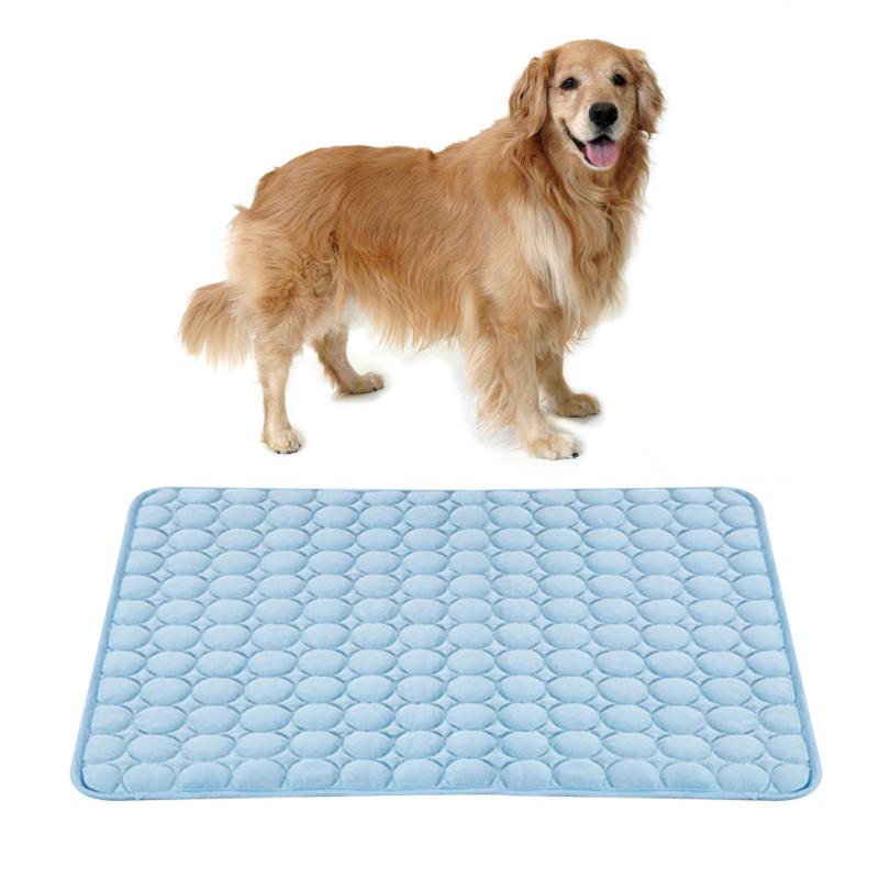 

Pet Summer Cooling Blanket Breathable Dogs Cats Sleeping Mat Cool Pad (Blue 50 x 40cm