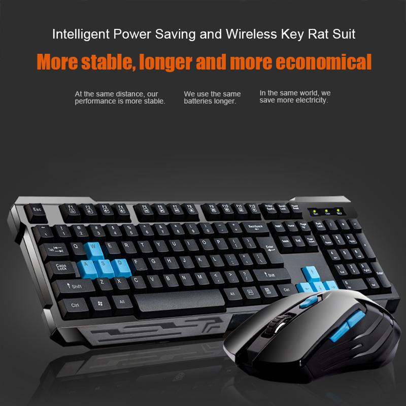 

Keyboard Mouse Combos Waterproof Multimedia 2.4GHz Wireless Gaming Keyboard USB Cordless Mous LHB99