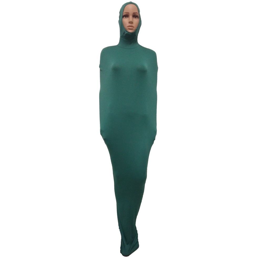 

Catsuit Costumes Cosplay Lingerie Woman Bondage Clothes Zentai Suit Full Tight bodysuit Mummy Bag Stage Props Sexy Adult Fancy Dress open face, Grass green