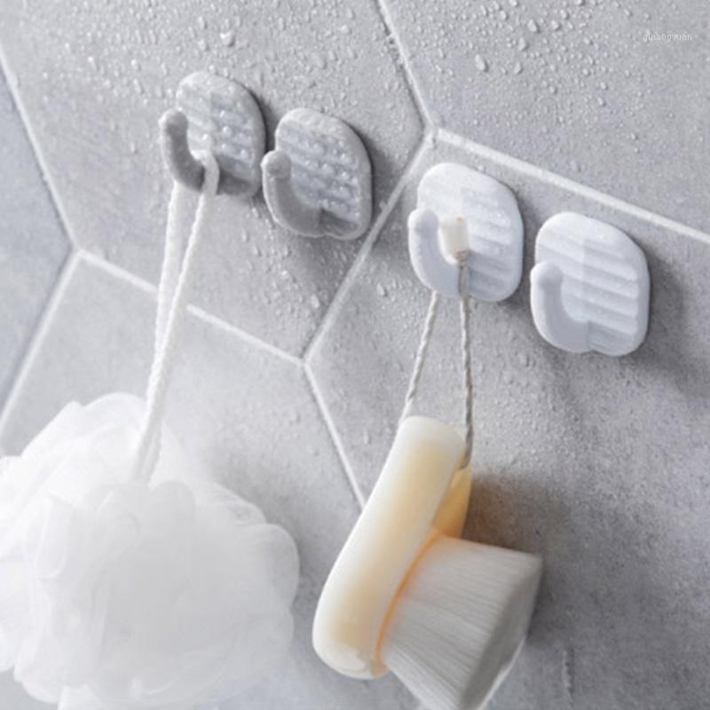 

10-piece Plastic Strong Hook Bathroom Adhesive Kitchen Hook Hanging Wall Hanging Clothes Towel Handbag Rack White1