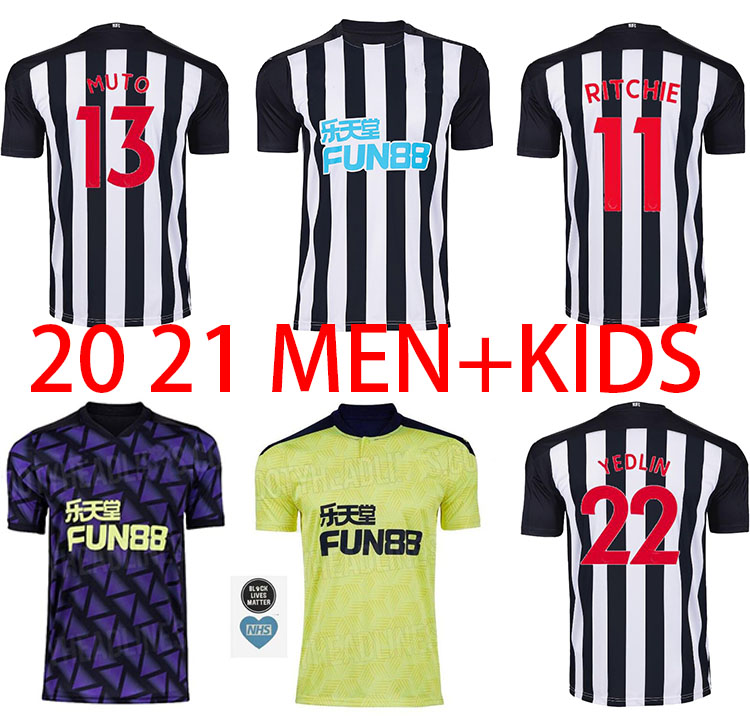 

202020 21 ontyne magpies new football shirt wilson ritchie united football shirt men's children uniform 2020 2021 thailand version, Black;yellow