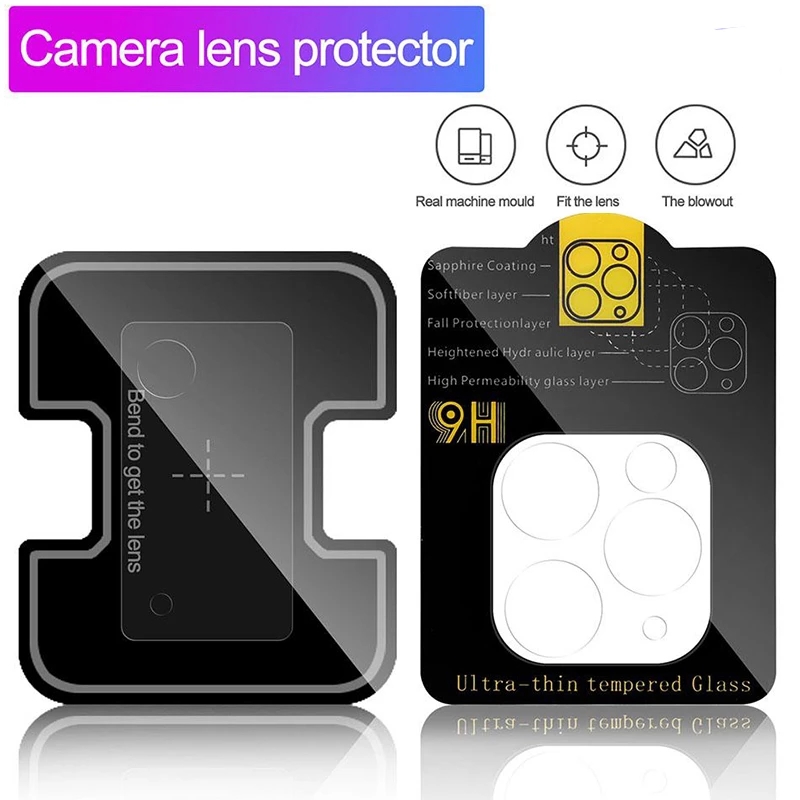 

For iPhone 12 Back Camera Lens Protector For Samsung S21 Tempered Glass Full Curved Clear Protector Film without Package