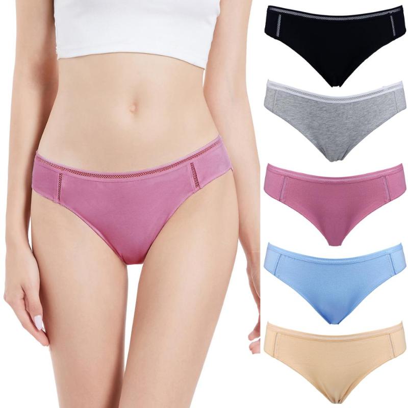 

5pcs/Pack cotton panties for women high quality solid color women' underwear low-rise Soft Breathable ladies briefs lingerie, A 5pcs