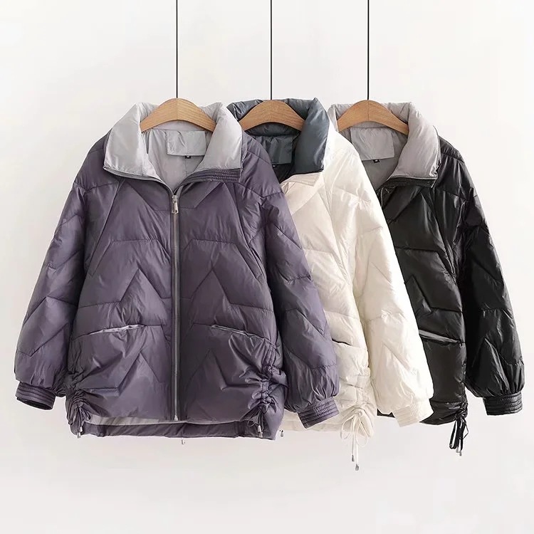 

2021 New Girl Han Edition Minus Age Female Brief Paragraph Winter Wind More Loose White Duck Down Jacket Cwk7