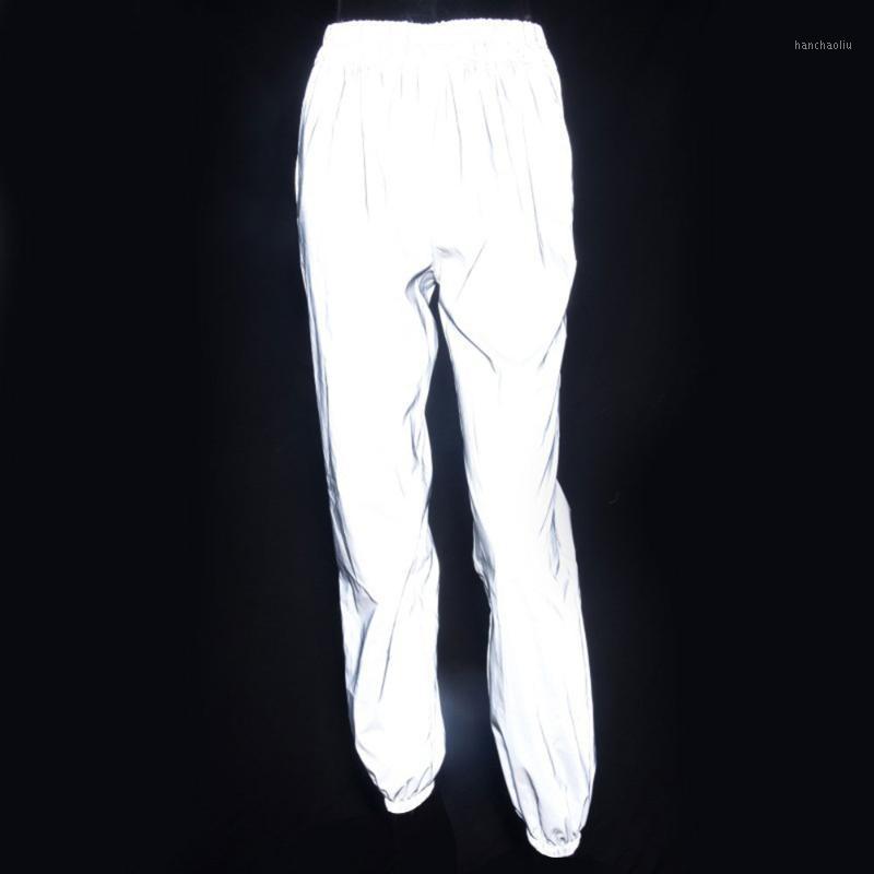 

Luminous Pants Clubwear Long Casual Night Reflective High Waist Fashion Sweatpants Elastic Party Trousers Streetwear1, As pic