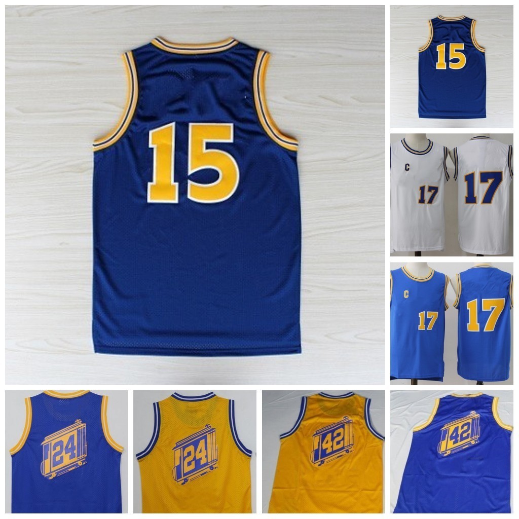

Vintage 17 Mullin 15 Sprewell 24 Barry 42 Thurmond basketball Jersey Stitched, As