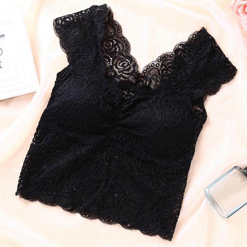 

2020 Women Lace Hollow Camisole Female Top Women Slim Lace Hollow Short Vest, White