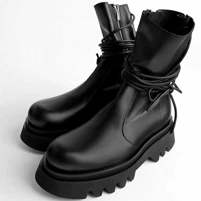 

New Punk Side Zipper Women' Ankle Boots 2020 Fashion Women's Platform Motorcycle Boots Black Retro Booties Women Botas Mujer1, Inside no fur