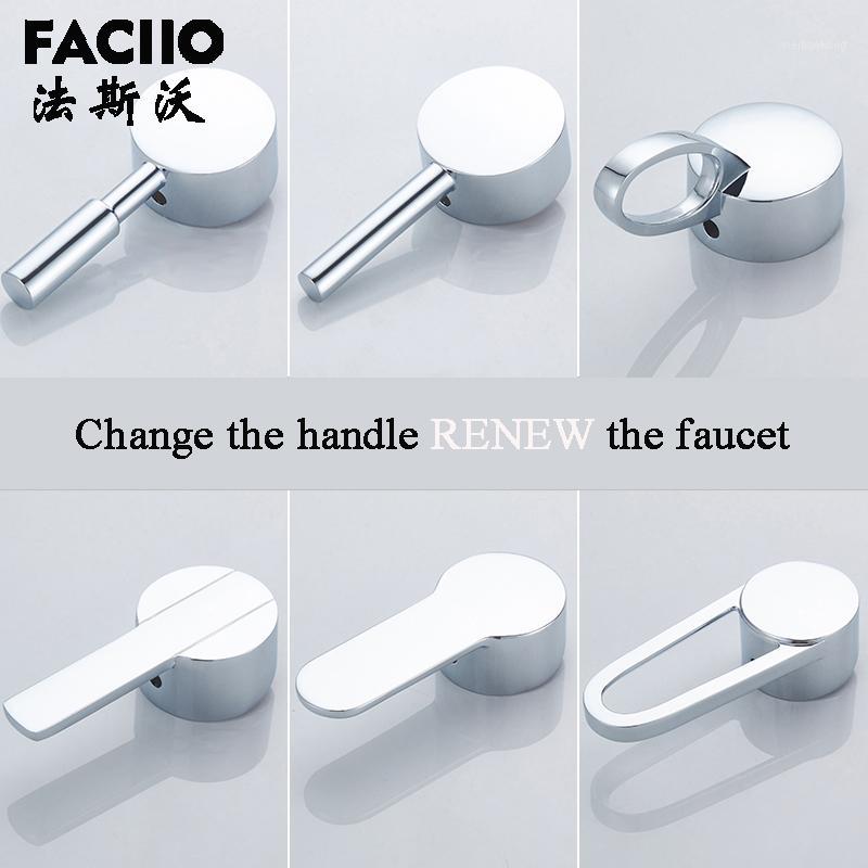 

FACIIO Bathroom replacement Faucet Handle Chrome Plated Faucet Accessories Basin Mixer for 35mm/40mm Cartridge Spool1