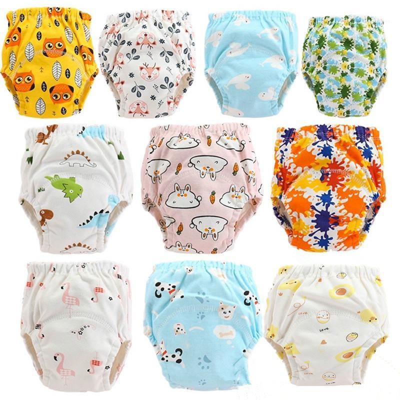 

25pc/lot Baby Cotton Training Pants Panties Waterproof Cloth Diapers Reusable Toolder Nappies Diaper Baby Underwear1, Blue
