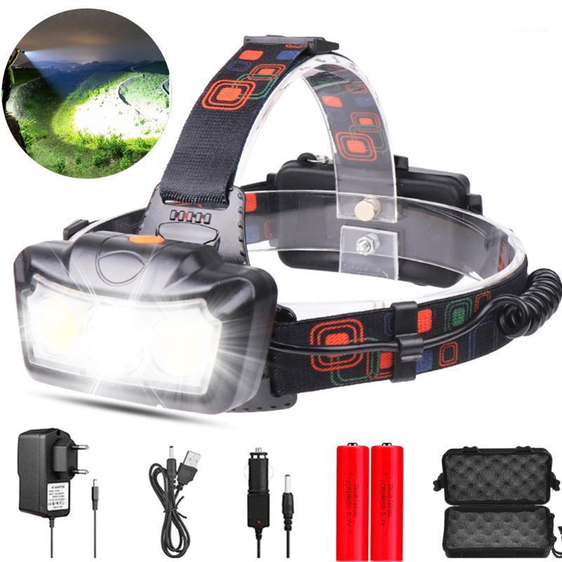 

Super Bright LED Headlamp Headlight T6+COB Head Lamp Torch Lanterna head light 18650 battery Best For Camping fishing1