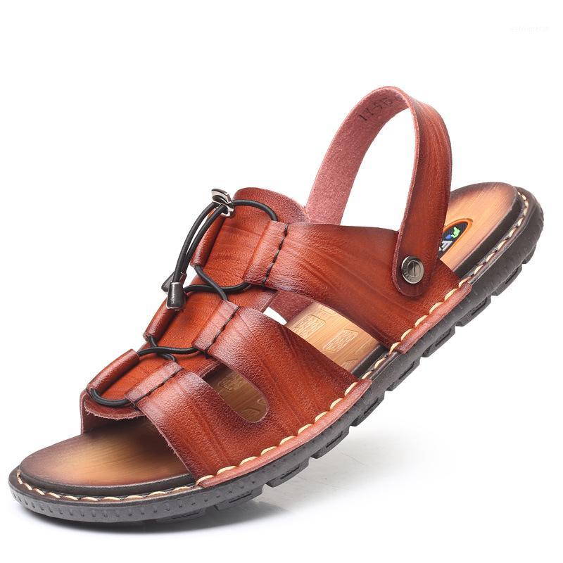 

Soft Bottom Summer Sandals Mens Fashion Summer Shoes 2020 New Black Leisure Holiday Sandals For Men Leather Shoes1