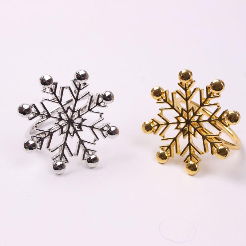 

12pcs/lot Hotel New Christmas Silver Snowflake Napkin Ring Napkin Button Ring Cloth