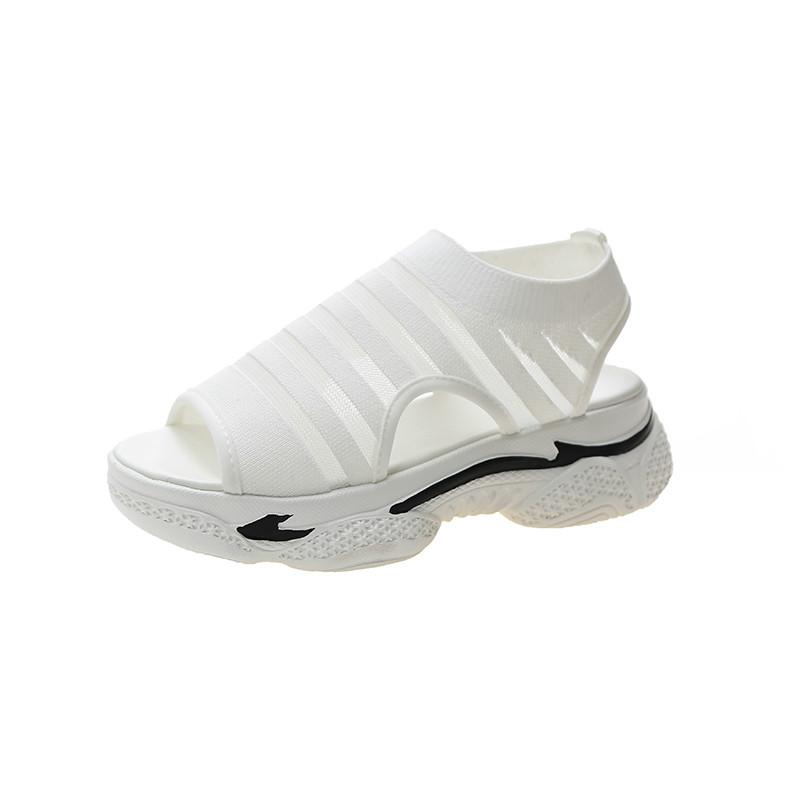 

New Women Summer Chunky Sandals Slip-on Ladies Sandals Comfortable Female Shoes Fashion Breathable Women's Large Size, Black